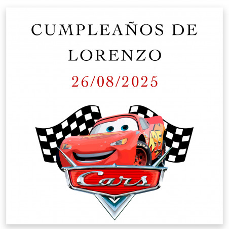 Adhésif personnalisable de flash mcqueen parfait pour les fêtes et événements 5x5cm