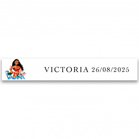 Autocollant personnalisable de 5x1 cm de vaiana hei hei et pua