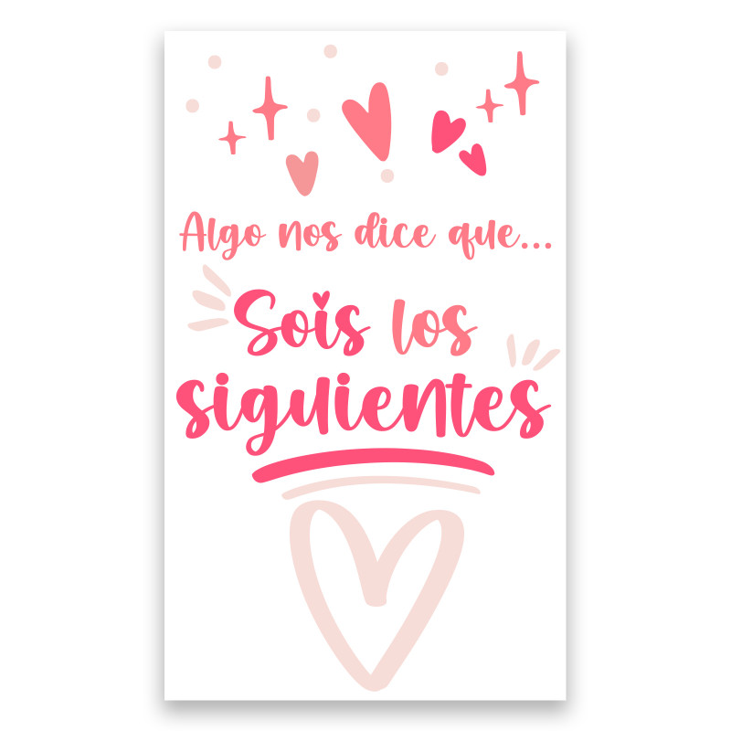 Autocollant de mariage de 3x5 cm avec la phrase vous êtes les suivants
