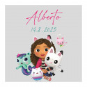 Adhésif personnalisé gabby et les chats design exclusif pour événements 5x5cm