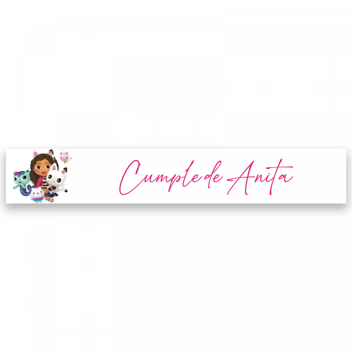 Adhésif personnalisé gabby et les chats idéal pour décorer vos petits paquets d anniversaire 5x1cm