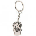 Porte-clé de Communion Fille avec Sac kraft et Autocollant Personnalisé