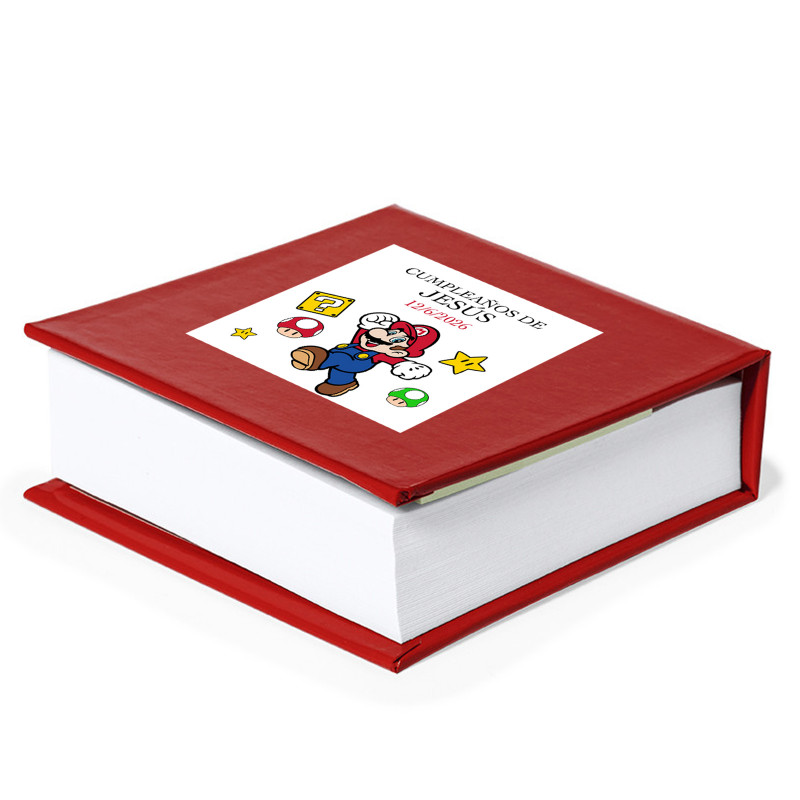 Bloc notes personnalisé avec autocollant de mario bros