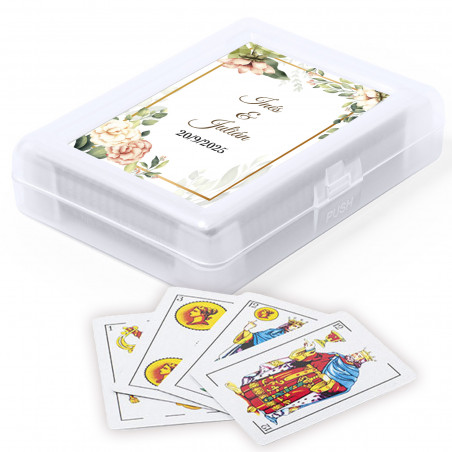 Jeu de cartes espagnol personnalisé avec autocollant
