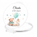 Miroir pliable pour sac en couleur blanche et autocollant enfantin pour personnaliser