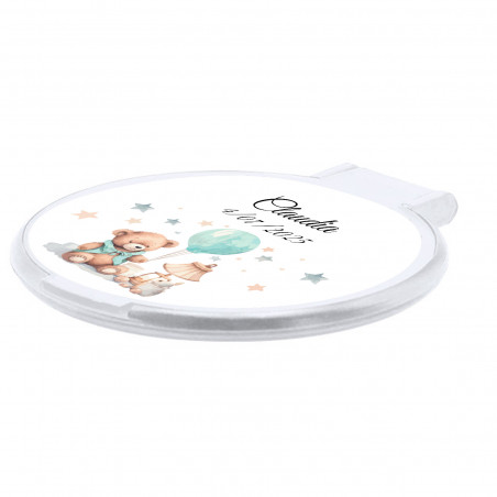 Miroir pliable pour sac en couleur blanche et autocollant enfantin pour personnaliser