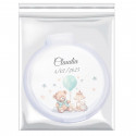 Miroir pliable pour sac en couleur blanche et autocollant enfantin pour personnaliser