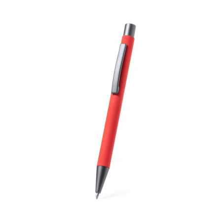 Stylo et roller dans un étui rouge avec autocollant personnalisable de cars