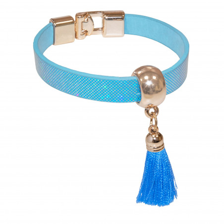 Bracelet élégant avec pompon bleu Un détail exclusif pour les invités