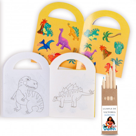 Set de peinture et autocollants dinosaurs détail personnalisé collection vaiana