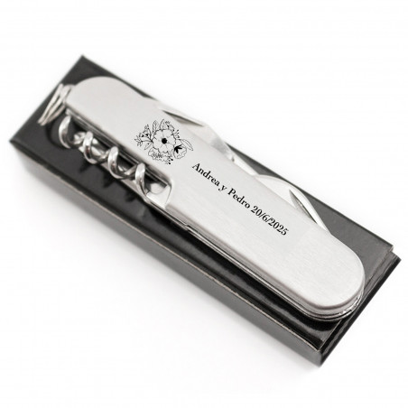 Couteau multifonction personnalisé détail pratique pour mariages communions et événements spéciaux