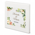 Imán en céramique personnalisé avec design floral détail élégant pour les invités