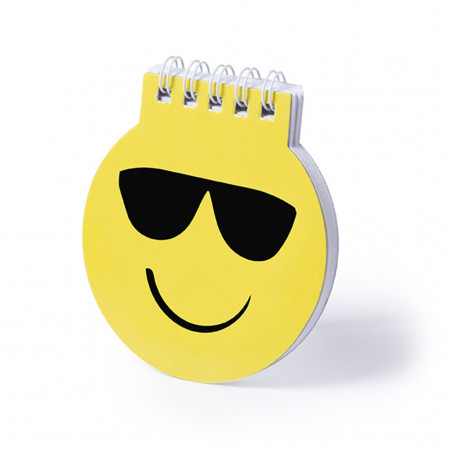 Carnet emoji avec stylo et enveloppe kraft personnalisée détail amusant pour invités