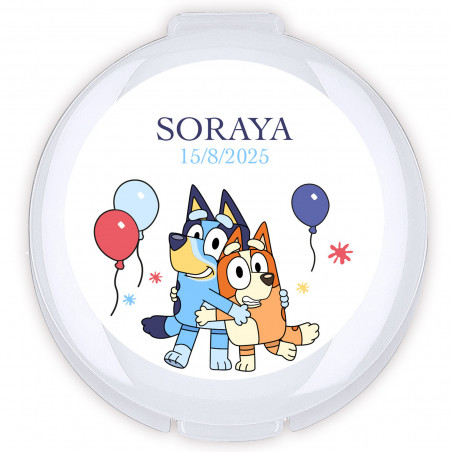 Baume à lèvres personnalisé collection bluey et bingo détail idéal pour anniversaires et communions
