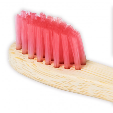 Set de brosse à dents en bambou avec sablier et sac personnalisé détail pour communion