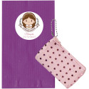 Porte-monnaie avec paillettes assorties en couleurs avec enveloppe en kraft et autocollant de communion de fille