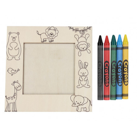 Cadre photo à colorier avec des crayons détail personnalisé pour événements pour enfants