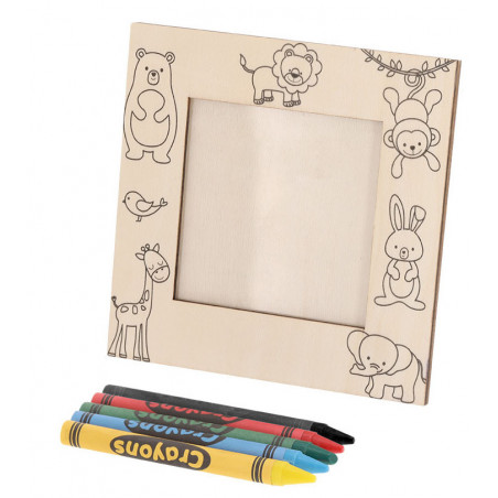 Cadre photo à colorier avec des crayons détail personnalisé pour événements pour enfants