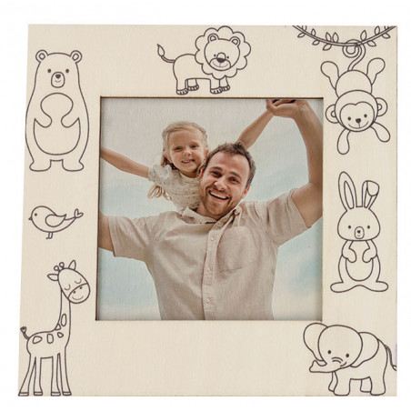 Cadre photo à colorier avec des crayons détail personnalisé pour événements pour enfants