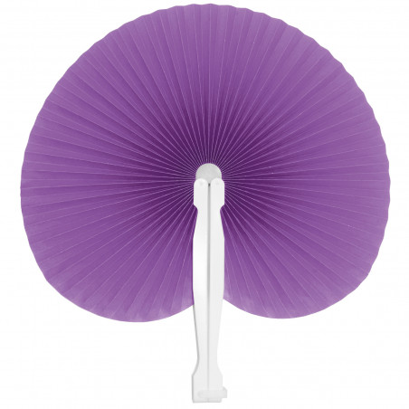éventail en papier lila personnalisé détail élégant pour communions