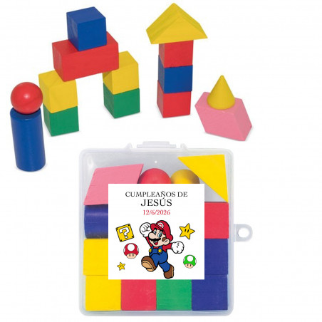 Puzzle en bois enfant personnalisé avec super mario 14 pièces