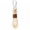 Porte clés en coton beige et simili cuir: détail personnalisé pour des événements spéciaux