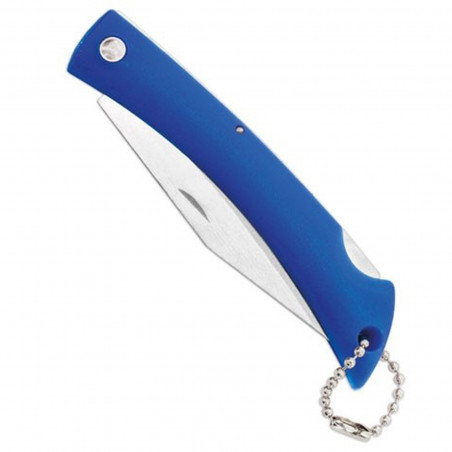 Couteau bleu avec enveloppe kraft et autocollant de remerciement