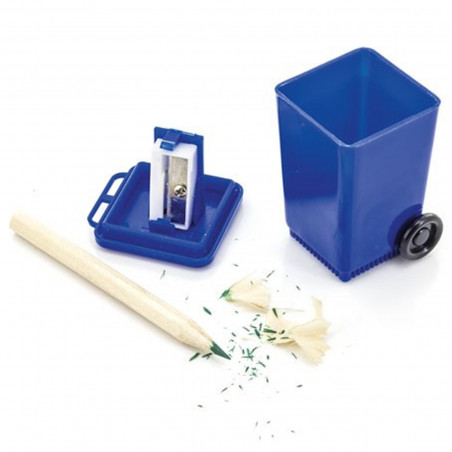 Taille crayon en forme de conteneur bleu personnalisé