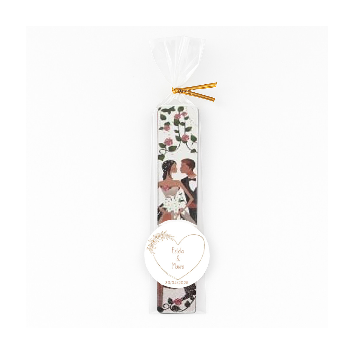Lime à ongles personnalisée pour les mariages avec adhésif décoratif et sac en cellophane
