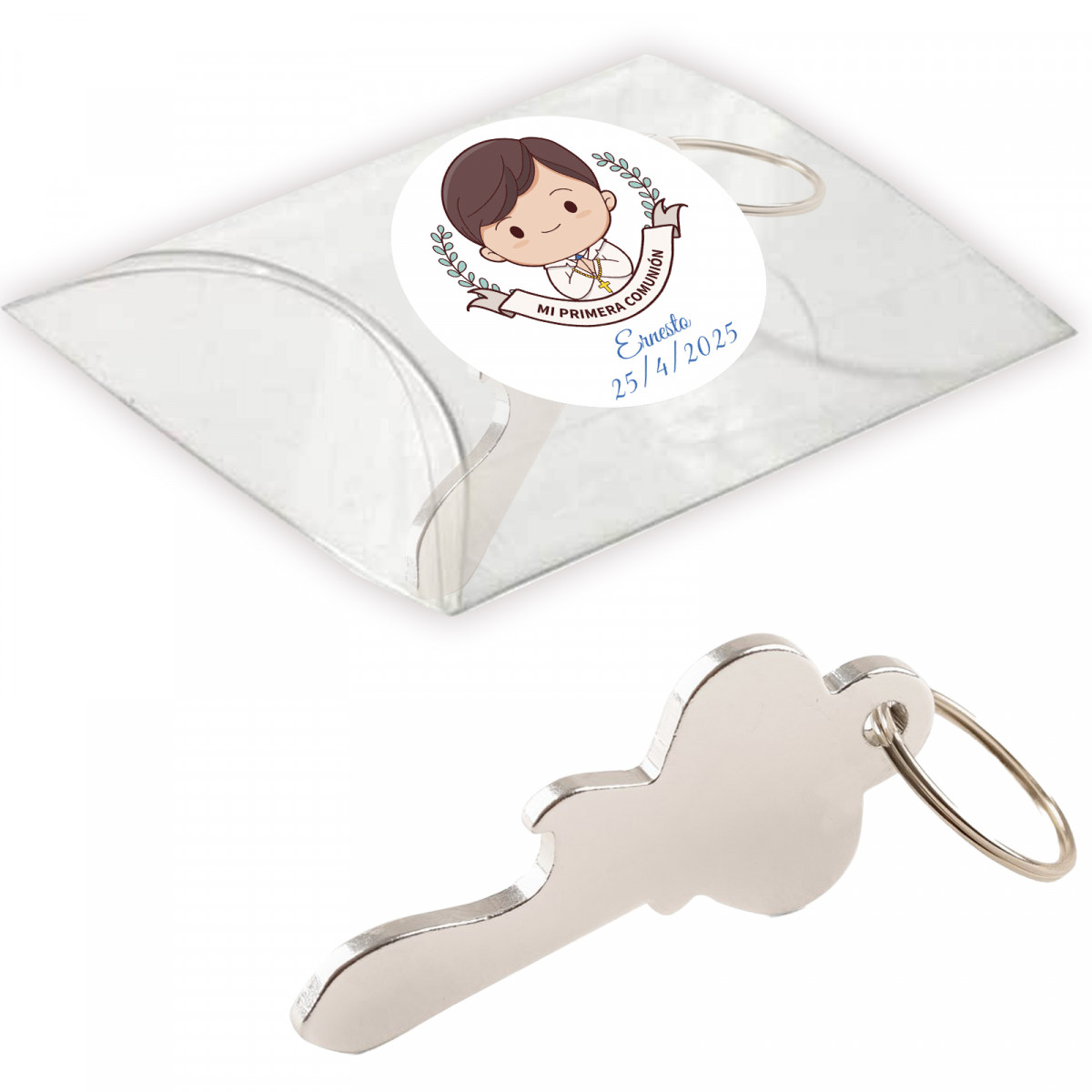 Ouvre-porte de communion personnalisé dans une boîte en acétate