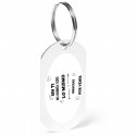 Porte-clé en aluminium recyclé pour des détails avec des adhésifs avec phrase de remerciement