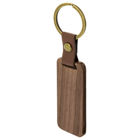 Porte-clés en bois avec carte imprimée et sac pour les détails des invités de mariage