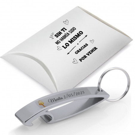 Porte clé ouvre bouteille personnalisé pour communion