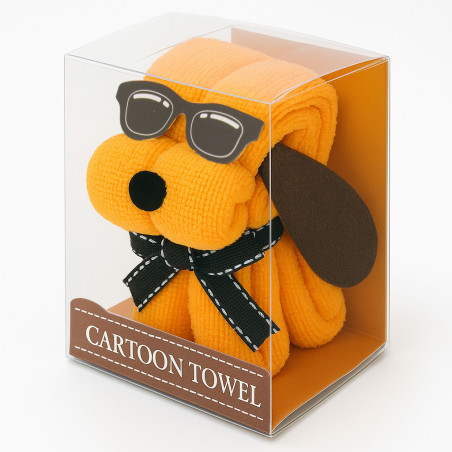 Serviette chiot soleil orange