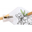 Crayons de couleur avec feuilles à colorier dans une boîte avec un autocollant transparent personnalisable à offrir