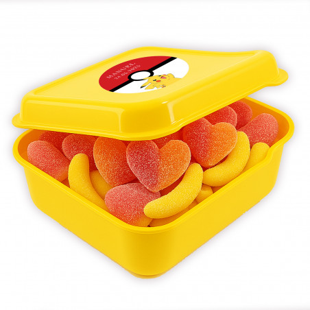 Boîte à lunch jaune avec autocollant pokémon et bonbons pour les fêtes d enfants