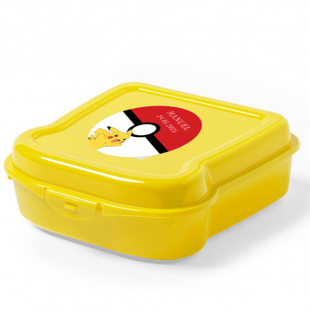 Boîte à lunch jaune avec autocollant pokémon et bonbons pour les fêtes d enfants