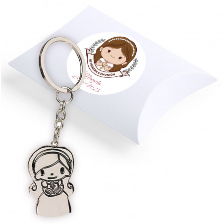 Porte-clés de communion pour fille personnalisé