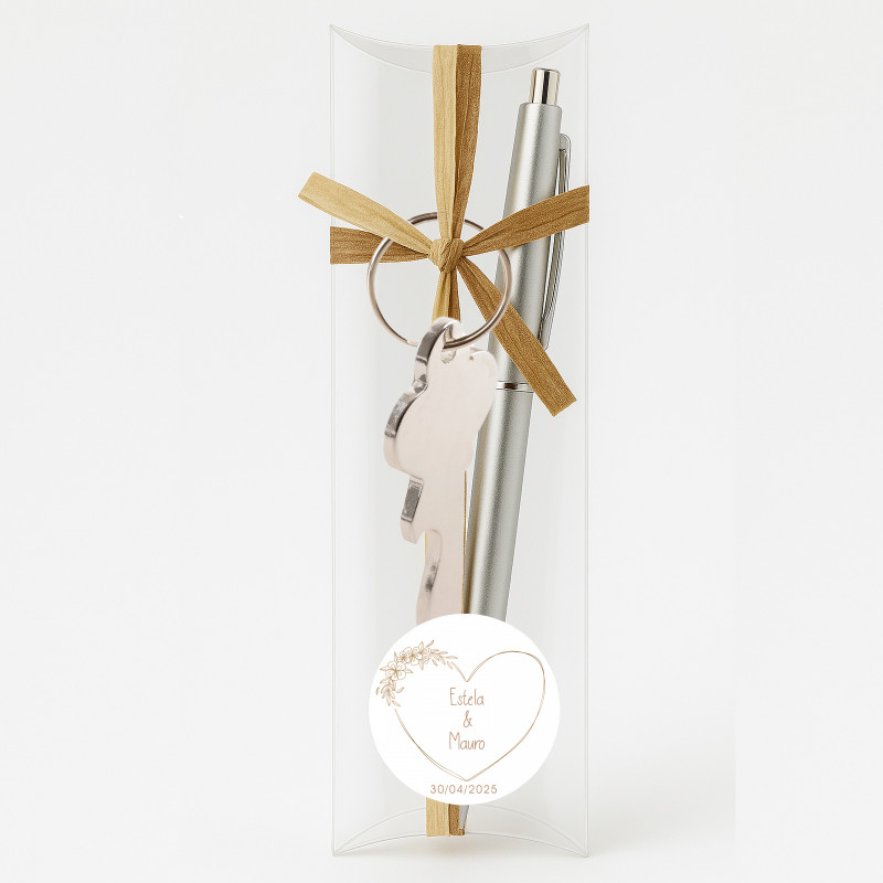 Set de stylo et porte-clés personnalisé mariage