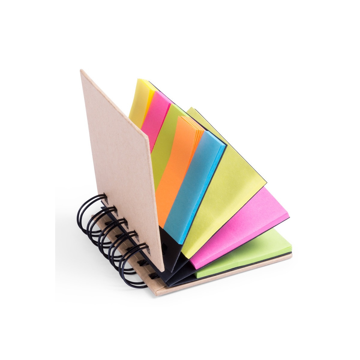 Carnet avec des notes post-it adhésives colorées