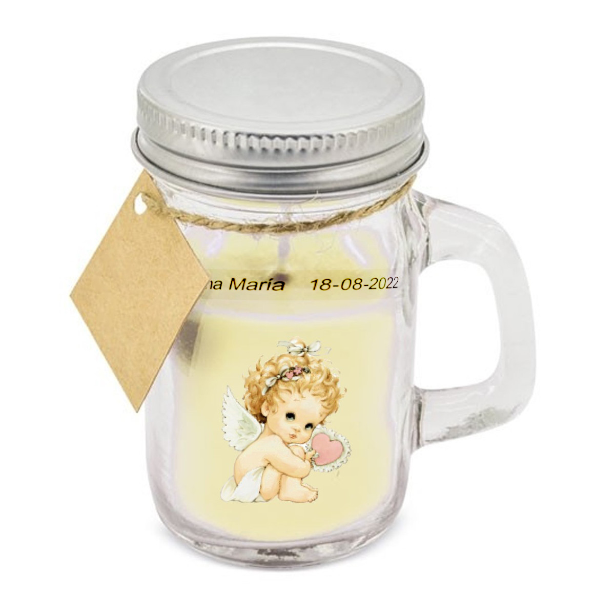 Bougie parfumée avec couvercle personnalisé