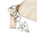Porte-clés ange gardien avec adhésif première communion fille dans enveloppe kraft rose pour détails