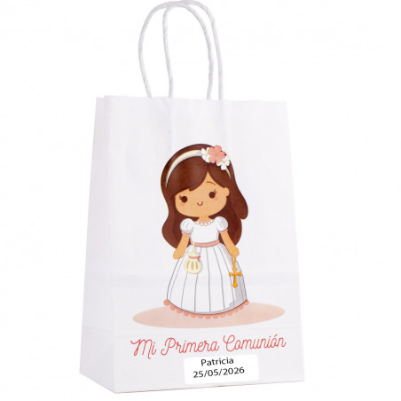 Sac en communion fille personnalisé avec nom et date