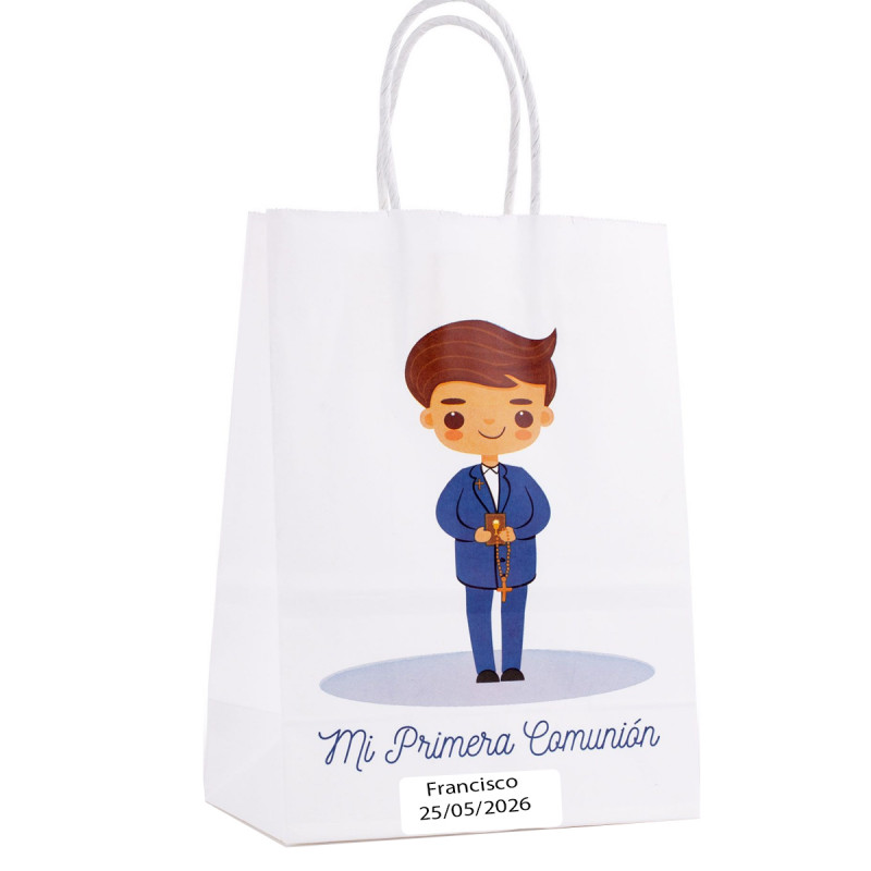 Sac enfant communion personnalisé avec nom et date