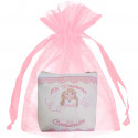 Porte monnaie pour première communion avec un sac en organza rose