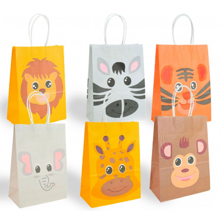 Sac cadeau animaux 6 modèles grand