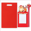 Bloc-notes magnétique pour réfrigérateur spécial Noël avec crayon et stylo de Noël dans un sac cadeau