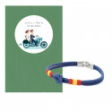 Bracelet avec nœud marin dans une enveloppe en kraft vert avec un autocollant de mariage personnalisé