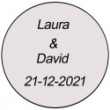 Adhésif de mariage personnalisé transparent de 3 cm avec texte