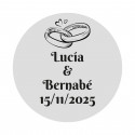 Adhésif personnalisé pour les mariages 3 cm